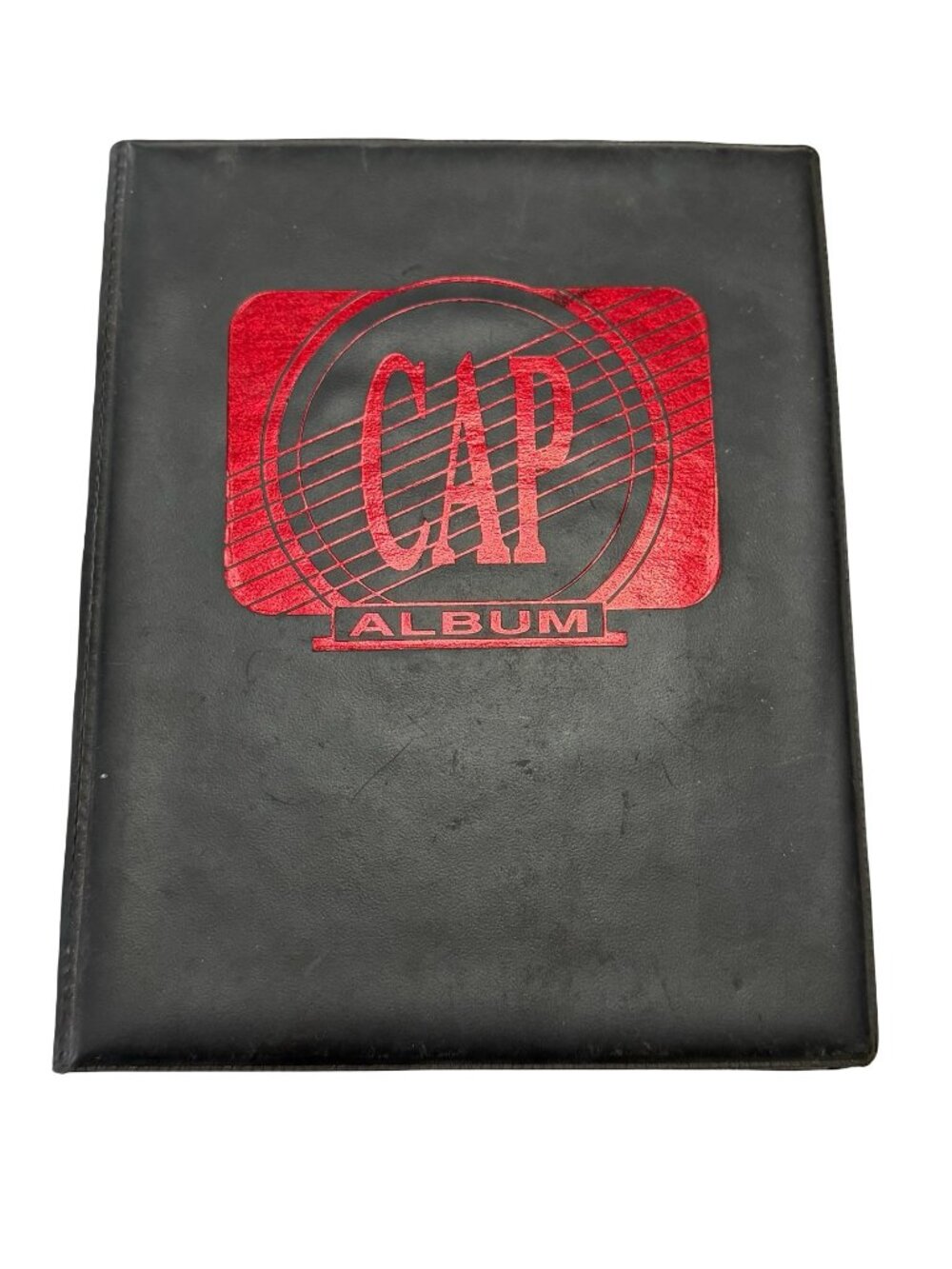 Vintage CAP Album Milk Caps Pogs Portfolio Binder with 29 Pogs 8 Pages Black